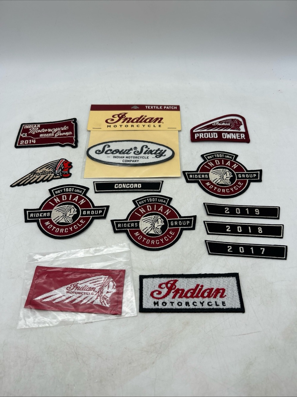 Lot Of 13 Indian Motorcycle Patches New Proud Owner, Scout Sixty, Riders Group